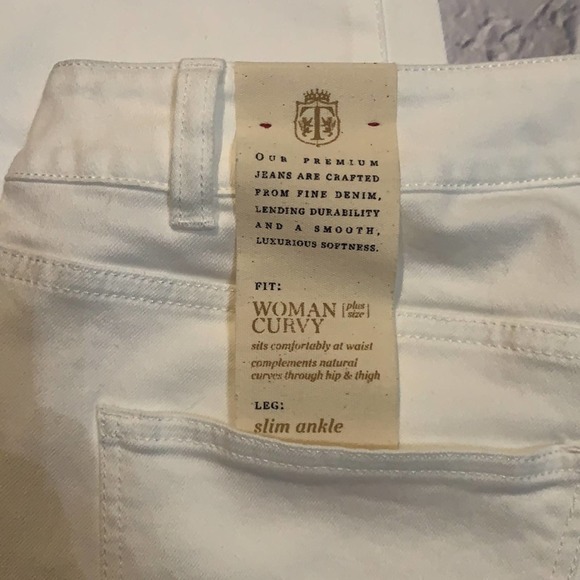 Talbots 16WP White Jeans - Slim Ankle - Curvy Plus Size - Picture 5 of 5